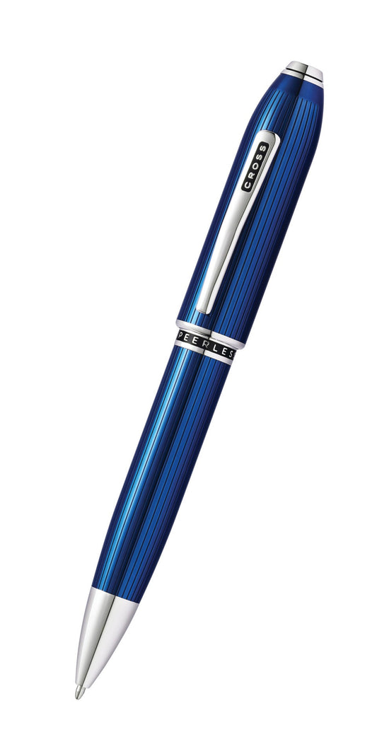 Peerless Translucent Quartz Blue Engraved Lacquer Ballpoint Pen